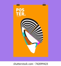 Abstract  Colorful Curvy Liquid Cover and Poster Design Template. Flat Line Shape and Pattern Layout Design Template.