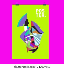 Abstract  Colorful Curvy Liquid Cover and Poster Design Template. Flat Line Shape and Pattern Layout Design Template.