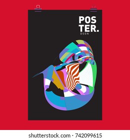 Abstract  Colorful Curvy Liquid Cover and Poster Design Template. Flat Line Shape and Pattern Layout Design Template.
