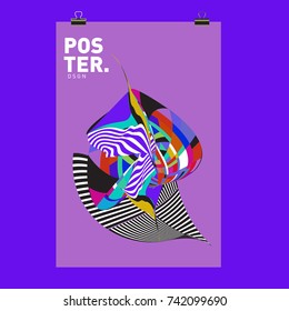 Abstract  Colorful Curvy Liquid Cover and Poster Design Template. Flat Line Shape and Pattern Layout Design Template.