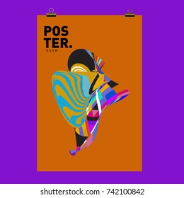 Abstract  Colorful Curvy Liquid Cover and Poster Design Template. Flat Line Shape and Pattern Layout Design Template.