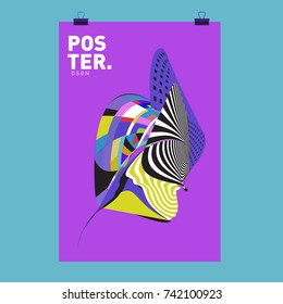 Abstract  Colorful Curvy Liquid Cover and Poster Design Template. Flat Line Shape and Pattern Layout Design Template.