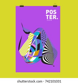 Abstract  Colorful Curvy Liquid Cover and Poster Design Template. Flat Line Shape and Pattern Layout Design Template.