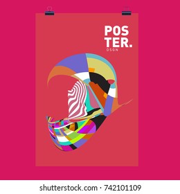 Abstract  Colorful Curvy Liquid Cover and Poster Design Template. Flat Line Shape and Pattern Layout Design Template.
