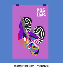 Abstract  Colorful Curvy Liquid Cover and Poster Design Template. Flat Line Shape and Pattern Layout Design Template.