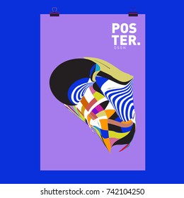 Abstract  Colorful Curvy Liquid Cover and Poster Design Template. Flat Line Shape and Pattern Layout Design Template.