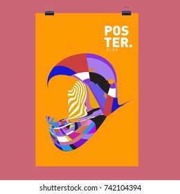 Abstract  Colorful Curvy Liquid Cover and Poster Design Template. Flat Line Shape and Pattern Layout Design Template.