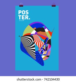 Abstract  Colorful Curvy Liquid Cover and Poster Design Template. Flat Line Shape and Pattern Layout Design Template.