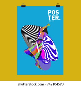 Abstract  Colorful Curvy Liquid Cover and Poster Design Template. Flat Line Shape and Pattern Layout Design Template.