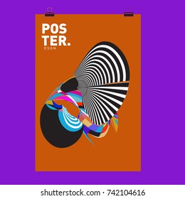 Abstract  Colorful Curvy Liquid Cover and Poster Design Template. Flat Line Shape and Pattern Layout Design Template.