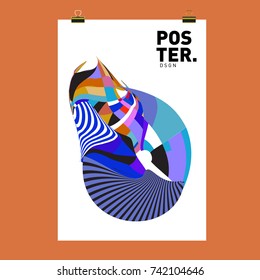 Abstract  Colorful Curvy Liquid Cover and Poster Design Template. Flat Line Shape and Pattern Layout Design Template.