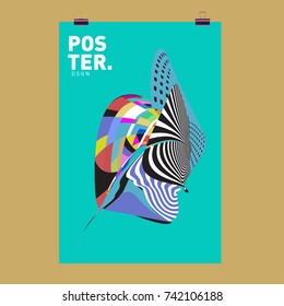 Abstract  Colorful Curvy Liquid Cover and Poster Design Template. Flat Line Shape and Pattern Layout Design Template.