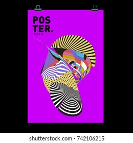 Abstract  Colorful Curvy Liquid Cover and Poster Design Template. Flat Line Shape and Pattern Layout Design Template.