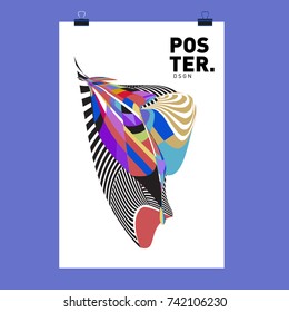 Abstract  Colorful Curvy Liquid Cover and Poster Design Template. Flat Line Shape and Pattern Layout Design Template.