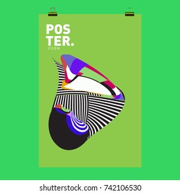 Abstract  Colorful Curvy Liquid Cover and Poster Design Template. Flat Line Shape and Pattern Layout Design Template.