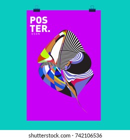 Abstract  Colorful Curvy Liquid Cover and Poster Design Template. Flat Line Shape and Pattern Layout Design Template.