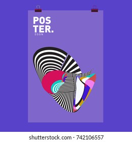Abstract  Colorful Curvy Liquid Cover and Poster Design Template. Flat Line Shape and Pattern Layout Design Template.