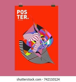 Abstract  Colorful Curvy Liquid Cover and Poster Design Template. Flat Line Shape and Pattern Layout Design Template.