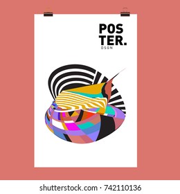 Abstract  Colorful Curvy Liquid Cover and Poster Design Template. Flat Line Shape and Pattern Layout Design Template.