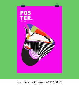 Abstract  Colorful Curvy Liquid Cover and Poster Design Template. Flat Line Shape and Pattern Layout Design Template.