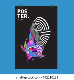Abstract  Colorful Curvy Liquid Cover and Poster Design Template. Flat Line Shape and Pattern Layout Design Template.
