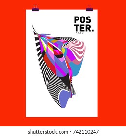 Abstract  Colorful Curvy Liquid Cover and Poster Design Template. Flat Line Shape and Pattern Layout Design Template.