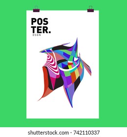Abstract  Colorful Curvy Liquid Cover and Poster Design Template. Flat Line Shape and Pattern Layout Design Template.