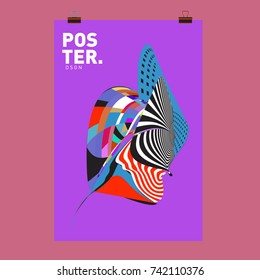 Abstract  Colorful Curvy Liquid Cover and Poster Design Template. Flat Line Shape and Pattern Layout Design Template.