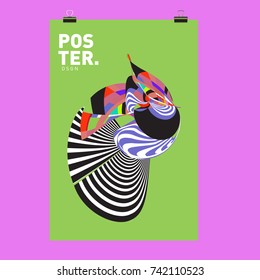 Abstract  Colorful Curvy Liquid Cover and Poster Design Template. Flat Line Shape and Pattern Layout Design Template.