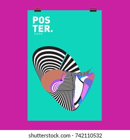 Abstract  Colorful Curvy Liquid Cover and Poster Design Template. Flat Line Shape and Pattern Layout Design Template.