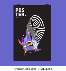 Abstract  Colorful Curvy Liquid Cover and Poster Design Template. Flat Line Shape and Pattern Layout Design Template.