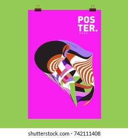 Abstract  Colorful Curvy Liquid Cover and Poster Design Template. Flat Line Shape and Pattern Layout Design Template.