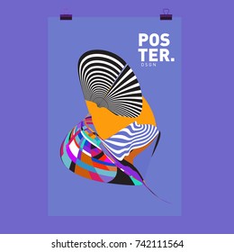 Abstract  Colorful Curvy Liquid Cover and Poster Design Template. Flat Line Shape and Pattern Layout Design Template.