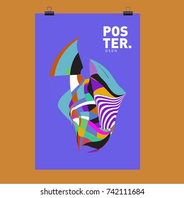 Abstract  Colorful Curvy Liquid Cover and Poster Design Template. Flat Line Shape and Pattern Layout Design Template.