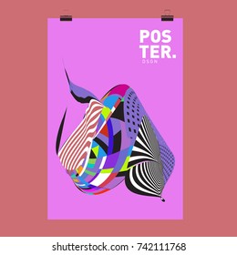 Abstract  Colorful Curvy Liquid Cover and Poster Design Template. Flat Line Shape and Pattern Layout Design Template.