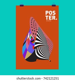 Abstract  Colorful Curvy Liquid Cover and Poster Design Template. Flat Line Shape and Pattern Layout Design Template.