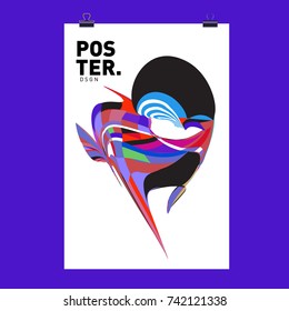 Abstract  Colorful Curvy Liquid Cover and Poster Design Template. Flat Line Shape and Pattern Layout Design Template.