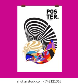 Abstract  Colorful Curvy Liquid Cover and Poster Design Template. Flat Line Shape and Pattern Layout Design Template.