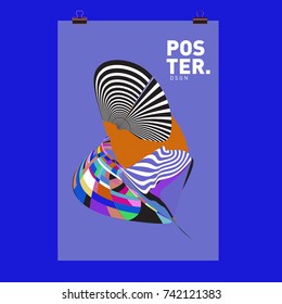 Abstract  Colorful Curvy Liquid Cover and Poster Design Template. Flat Line Shape and Pattern Layout Design Template.