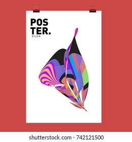 Abstract  Colorful Curvy Liquid Cover and Poster Design Template. Flat Line Shape and Pattern Layout Design Template.