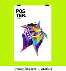 Abstract  Colorful Curvy Liquid Cover and Poster Design Template. Flat Line Shape and Pattern Layout Design Template.