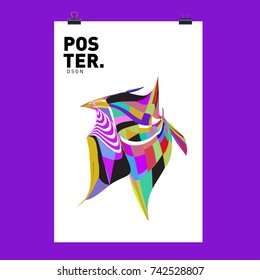Abstract Colorful Curvy Liquid Cover and Poster Design Template. Flat Line Shape and Pattern Layout Design Template.
