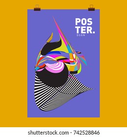 Abstract Colorful Curvy Liquid Cover and Poster Design Template. Flat Line Shape and Pattern Layout Design Template.
