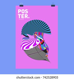 Abstract Colorful Curvy Liquid Cover and Poster Design Template. Flat Line Shape and Pattern Layout Design Template.
