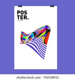 Abstract Colorful Curvy Liquid Cover and Poster Design Template. Flat Line Shape and Pattern Layout Design Template.
