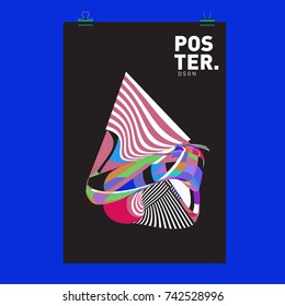 Abstract Colorful Curvy Liquid Cover and Poster Design Template. Flat Line Shape and Pattern Layout Design Template.
