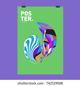 Abstract Colorful Curvy Liquid Cover and Poster Design Template. Flat Line Shape and Pattern Layout Design Template.
