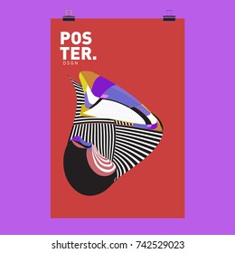 Abstract Colorful Curvy Liquid Cover and Poster Design Template. Flat Line Shape and Pattern Layout Design Template.
