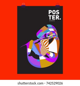 Abstract Colorful Curvy Liquid Cover and Poster Design Template. Flat Line Shape and Pattern Layout Design Template.
