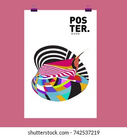 Abstract Colorful Curvy Liquid Cover and Poster Design Template. Flat Line Shape and Pattern Layout Design Template.